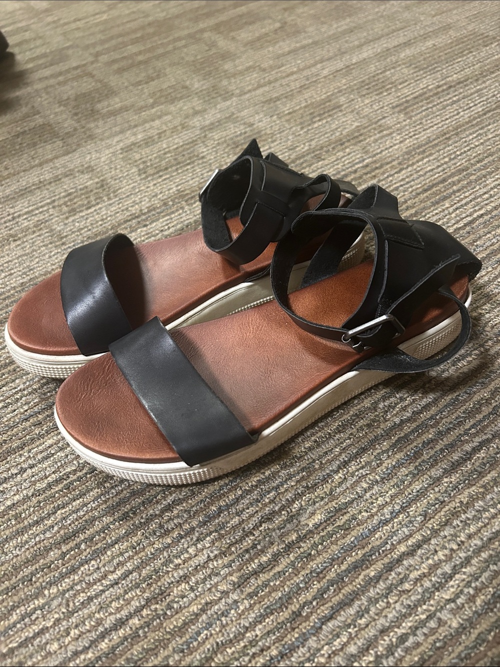 Maurices Black Platform Ankle-Strap Sandals